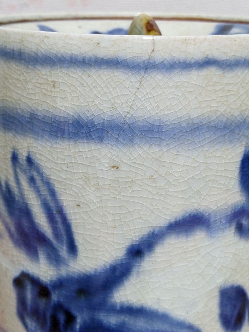 ♦ 安南染付 古渡り 蜻蛉紋 水指 茶道具 古玩 コレクション骨董品アンティーク