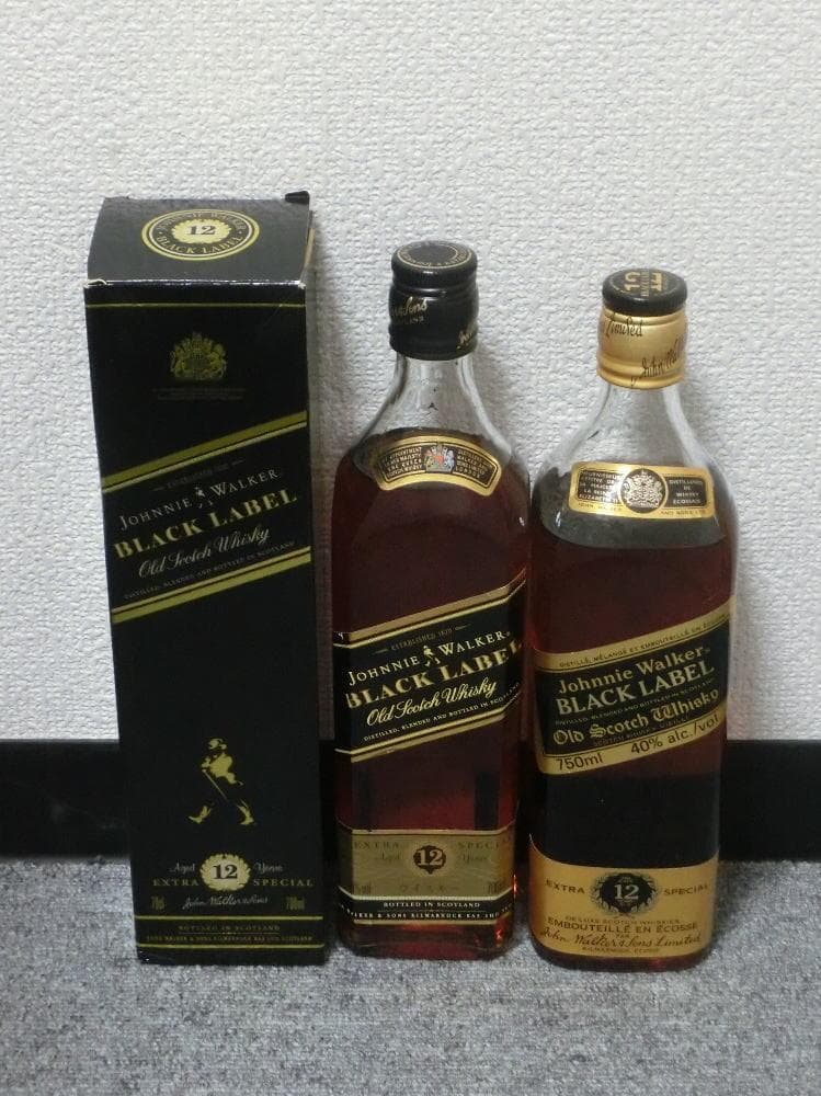 未開栓２本　ジョニーウォーカー ブラックラベル エクストラ 12年　黒ラベル