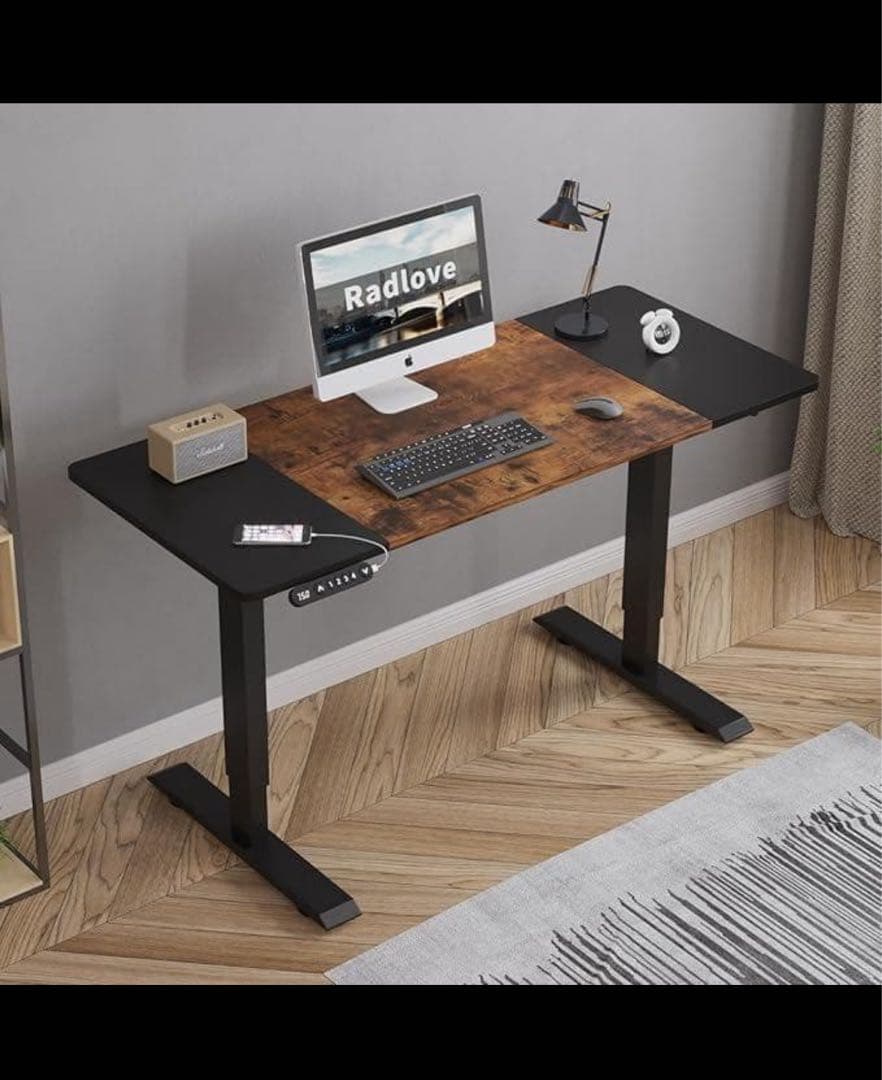 ⭐新品 電動 昇降式 パソコン デスク ゲーミング 机 ブラウン