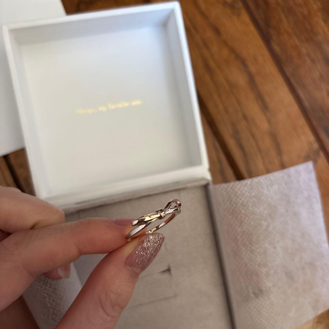 ete［ファントゥージュエリー］リボンリングピンクゴールド13号　【美品】