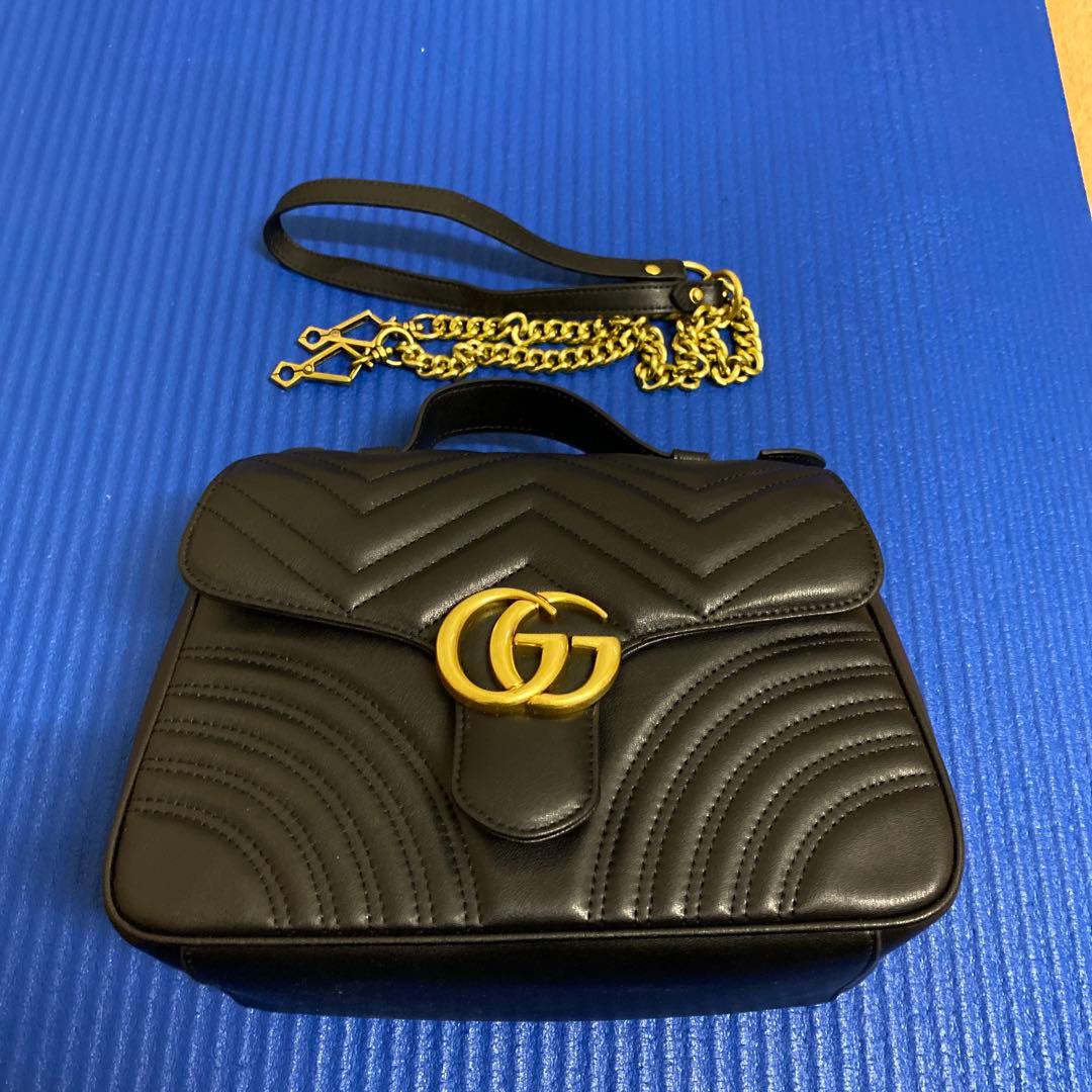 【訳あり】GUCCI GGマーモント　スモール トップハンドルバッグ