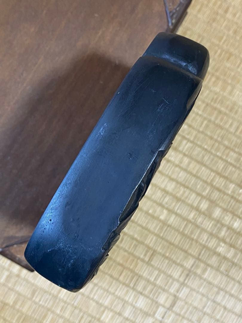 ♦中国？国内産 竹林に鼠 漢詩漢文紋 老硯 古硯 文房四宝 古玩 古美術 骨董品