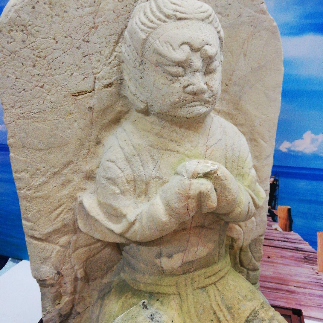仏教美術石仏石灰岩高さ４６センチサイズ重量１０キログラム地域詳細不明オブジェ置物