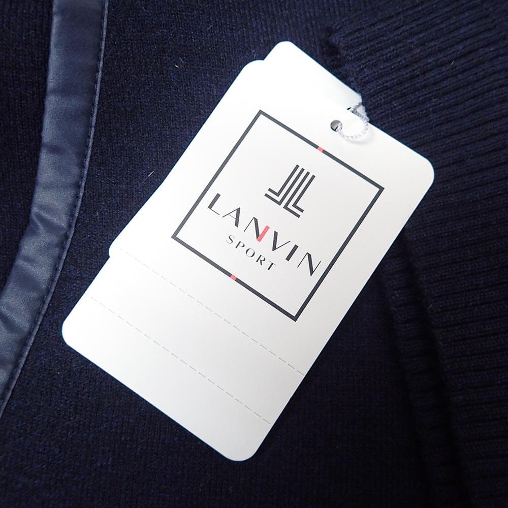 ★791 未使用ランバンスポール ニットパーカー 40 M ネイビー