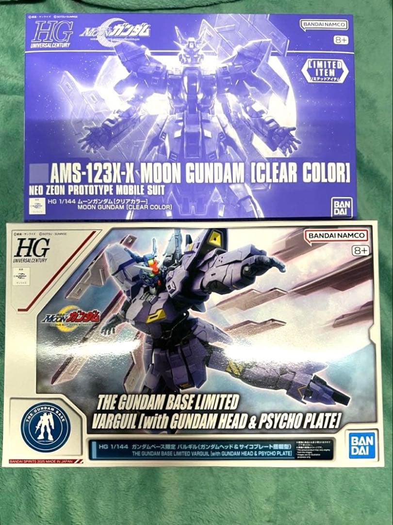 【まとめ売り】HG ムーンガンダム（クリアカラー）、バルギル(ガンダムヘッド)