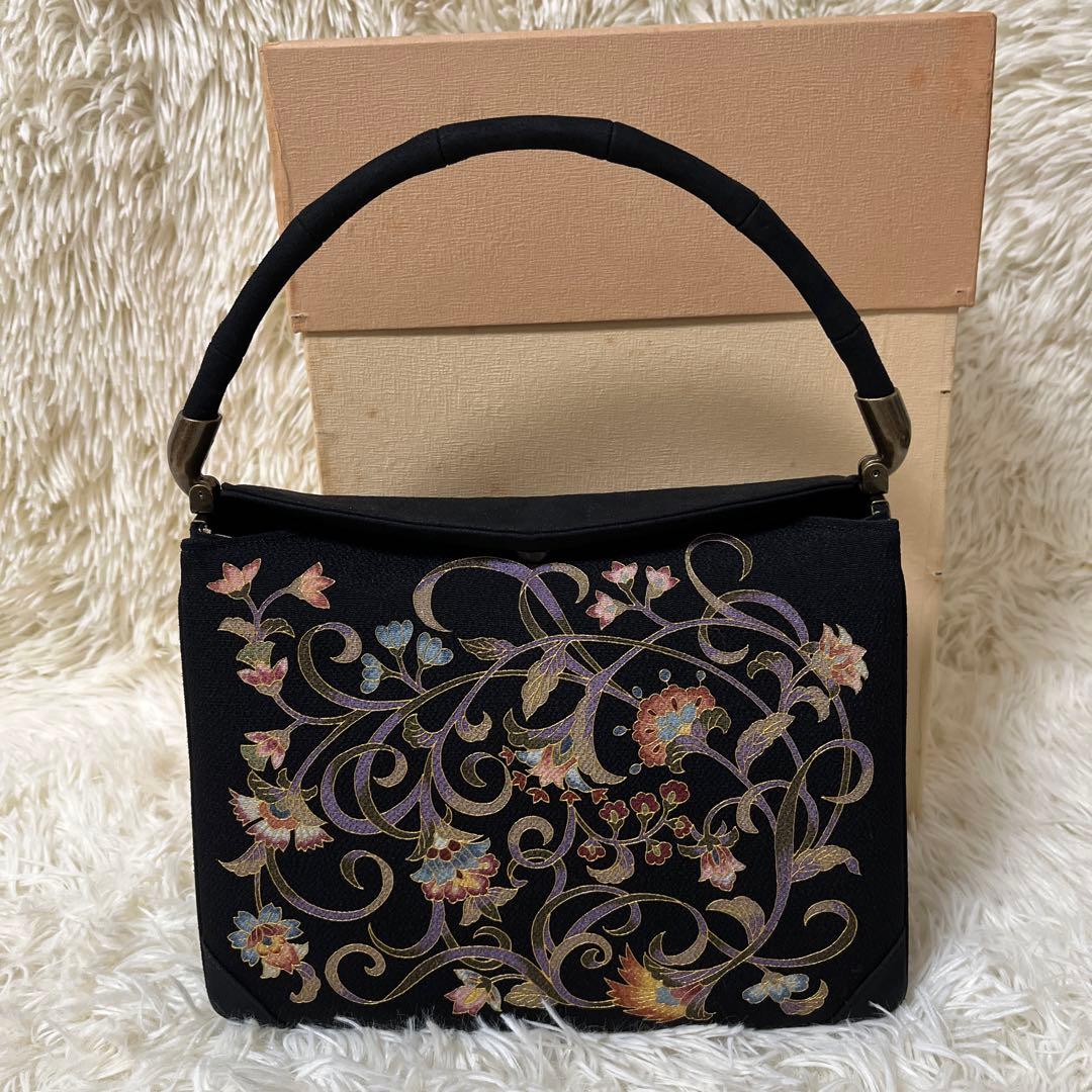 美品　OKAJIMA オカジマ 絹　シルク　着物　バッグ　和装