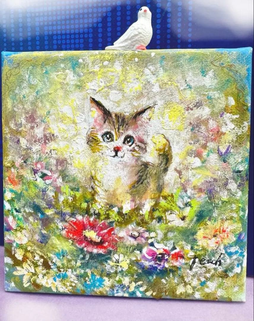 ○頭上のプラットフォーム　　絵画原画+doll鳩