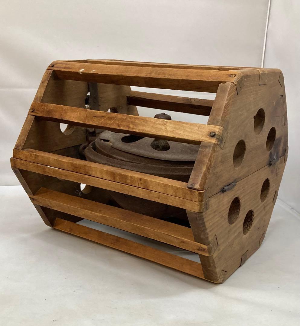 B315s 六角形回転安全炬燵　大正昭和レトロ　アンティック　中金具は鉄製