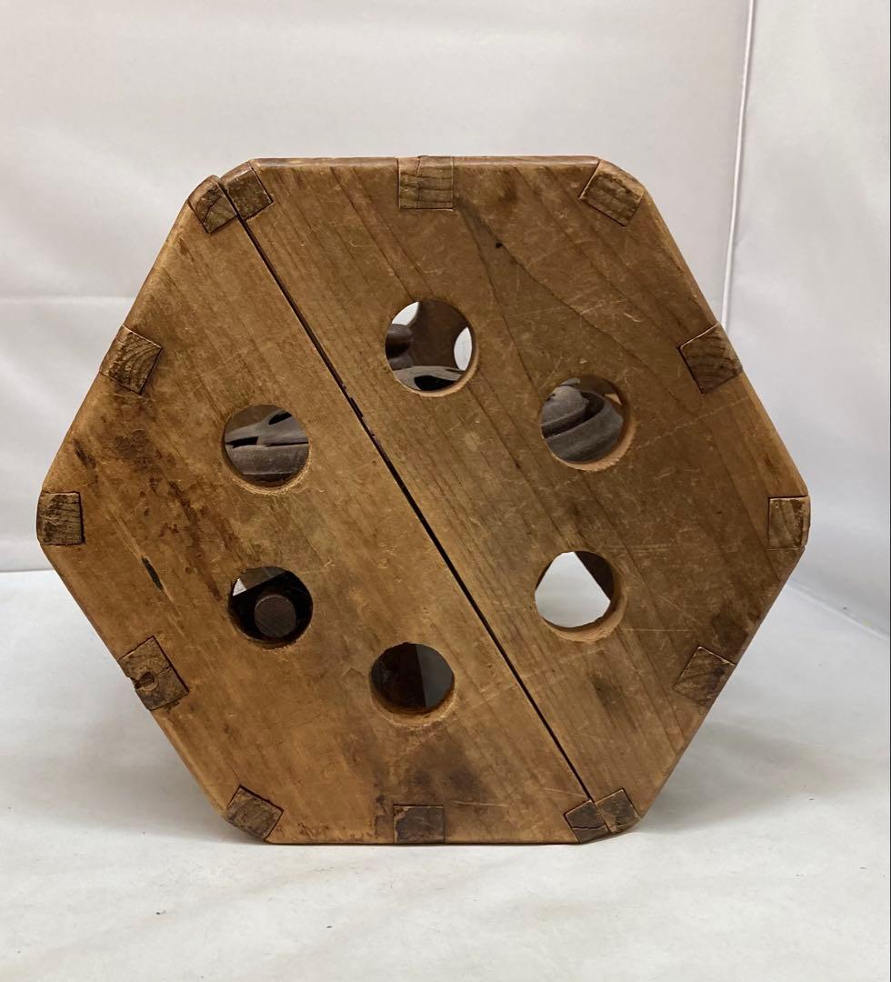 B315s 六角形回転安全炬燵　大正昭和レトロ　アンティック　中金具は鉄製