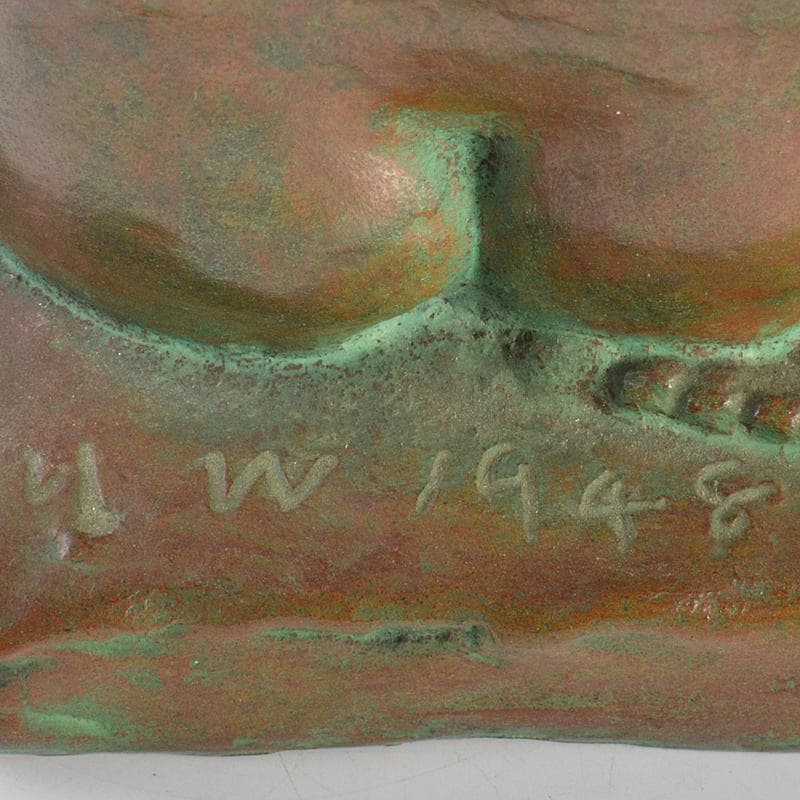 ブロンズ像　裸婦像　女性像　置物　在銘　約2.1kg　M　R6710