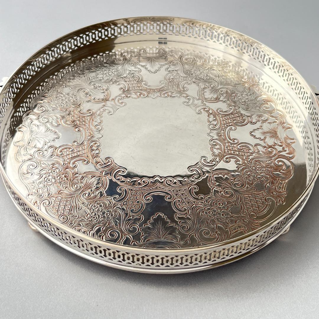 カードトレー / ドリンクトレー 直径18cm【シルバープレート】