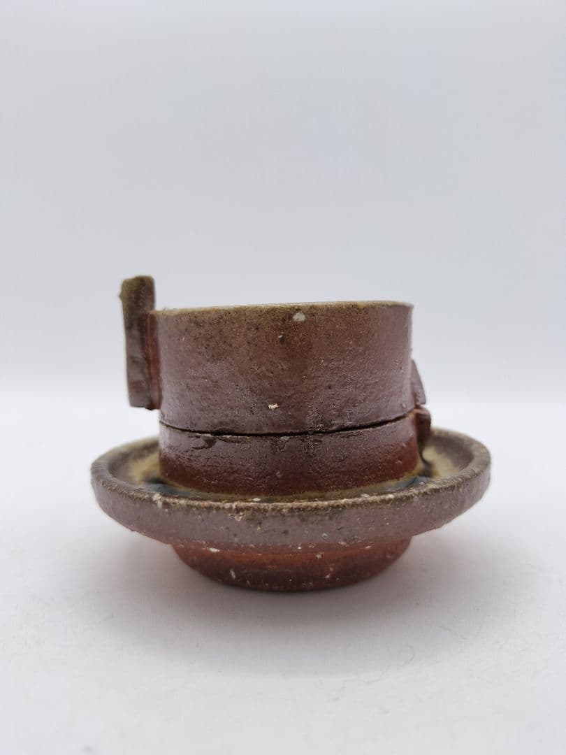 c638 香合 信楽 碾臼 高橋楽斎 木箱 茶道具 古物