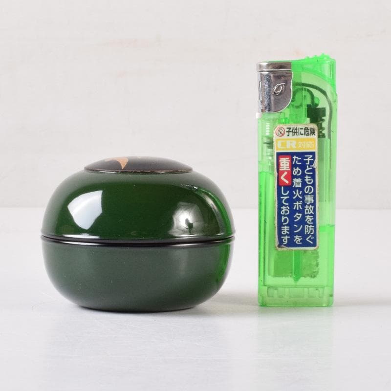 茶道具　塗師　辻石斎作　双鳥蒔絵　香合　共箱　V　8272