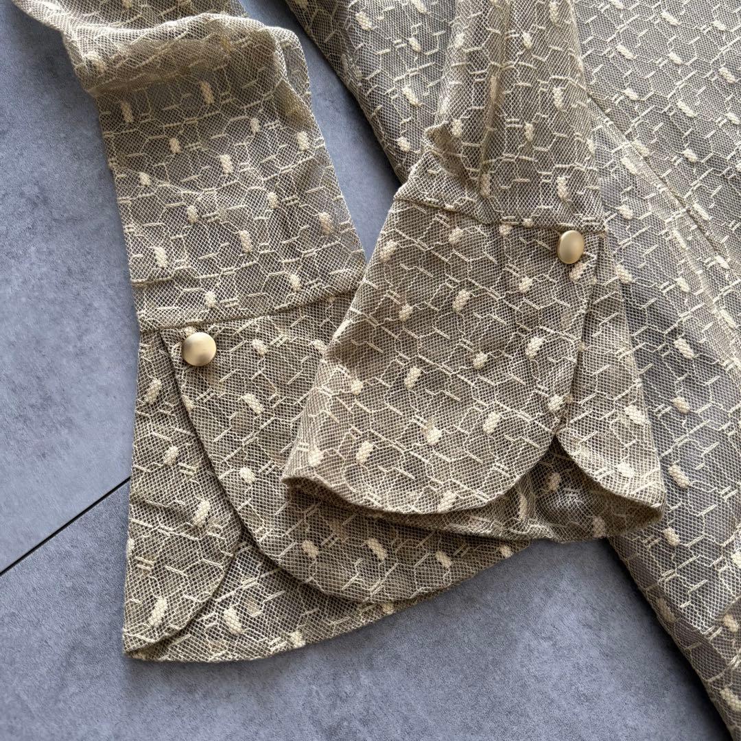 【大きめ】ANDRESD バックオープンジオメトリックドレス レース L 結婚式