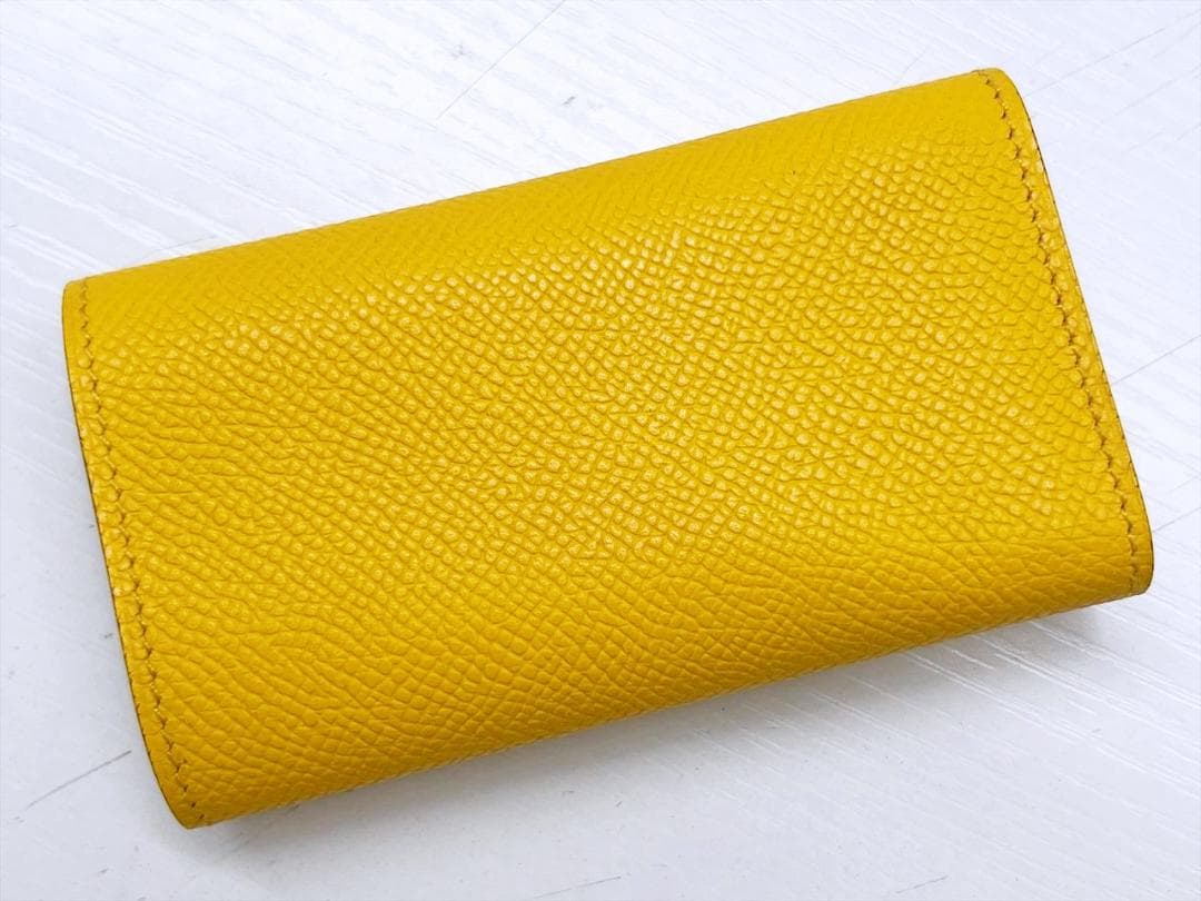 ほぼ未使用　エルメス　エチュイクレ4　キーケース　エプソン　イエロー　□M
