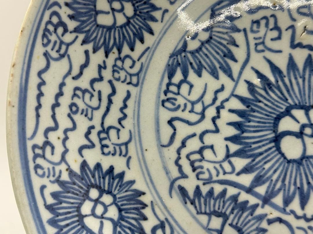 中国　清時代　染付　大皿　アンティーク　送料込み251106