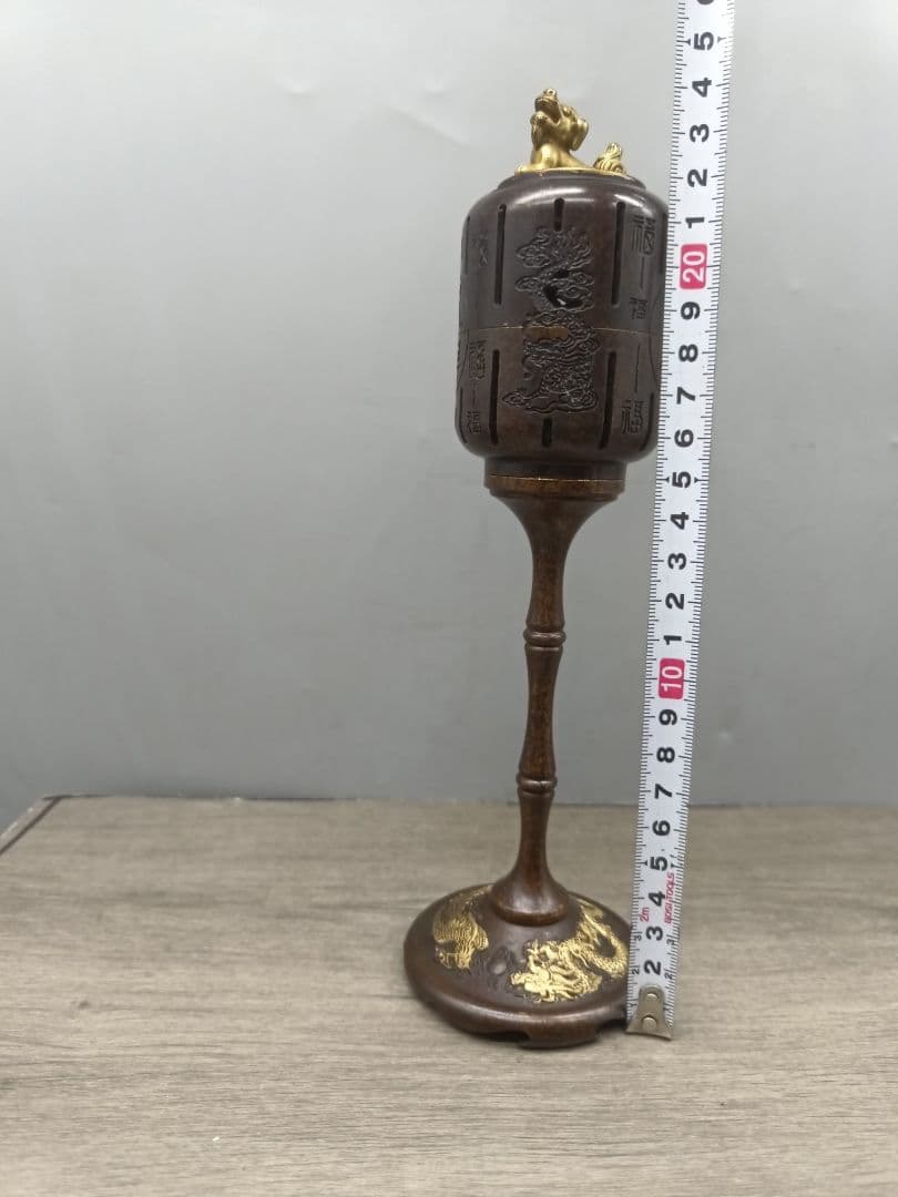 銅 細工 龍鳳宮灯香炉 檀香盤 室内 茶道 香道具 工芸品 置物