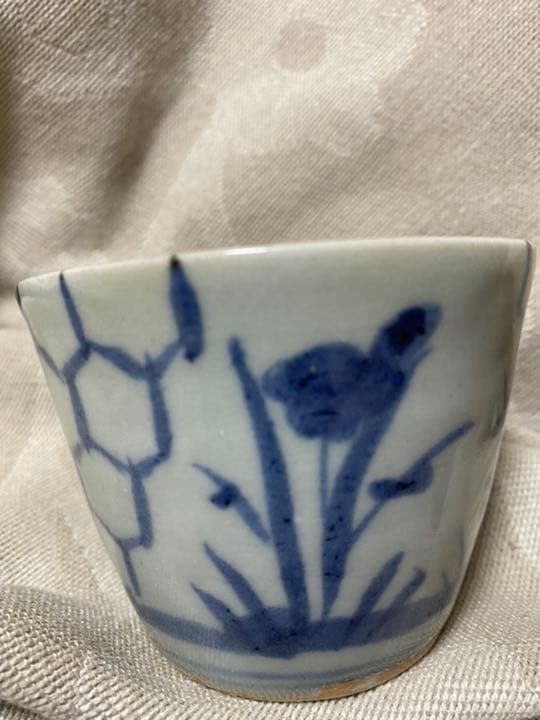 古伊万里 蕎麦猪　酒器 アヤメ 亀甲紋 江戸中期