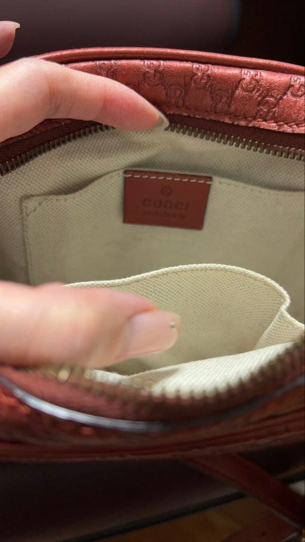 GUCCI グッチ　マイクログッチシマ　gg柄　バンブー　ショルダーバッグ