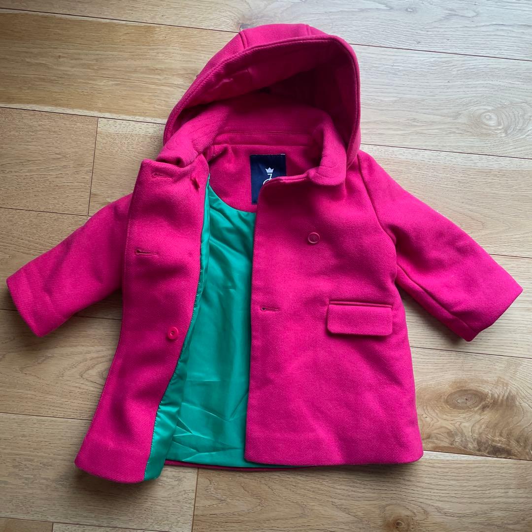 Jacadi ジャカディ コート 36m 96cm ピンク フード付き