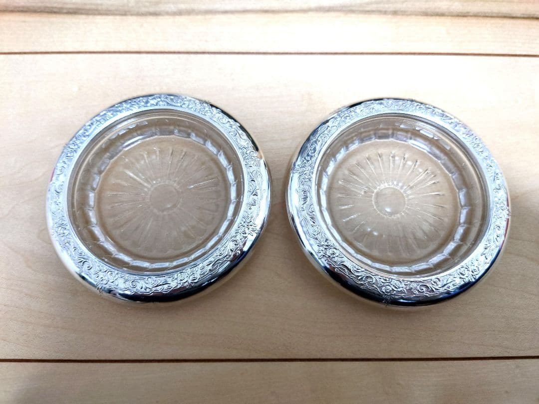最終値下げ新品♦️銀細工 　純銀コースター 銀製 　骨董 8個セット　刻印入り