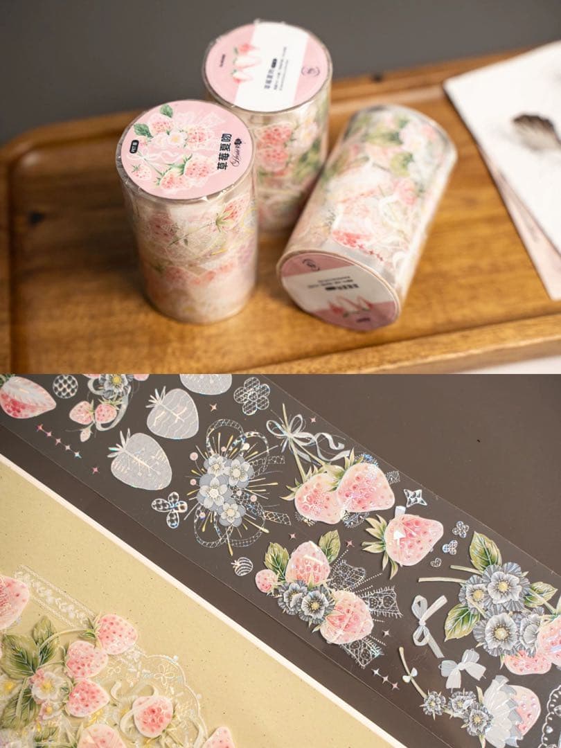 Hoshi奶芙《草莓夏吻》海外マスキングテープ　マステ 【2669】