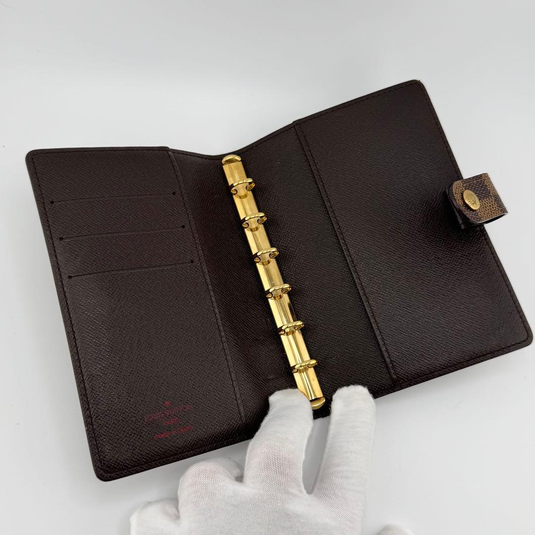 【極美品】ルイヴィトン アジェンダPM ダミエ・エベヌ 6穴式 手帳カバー