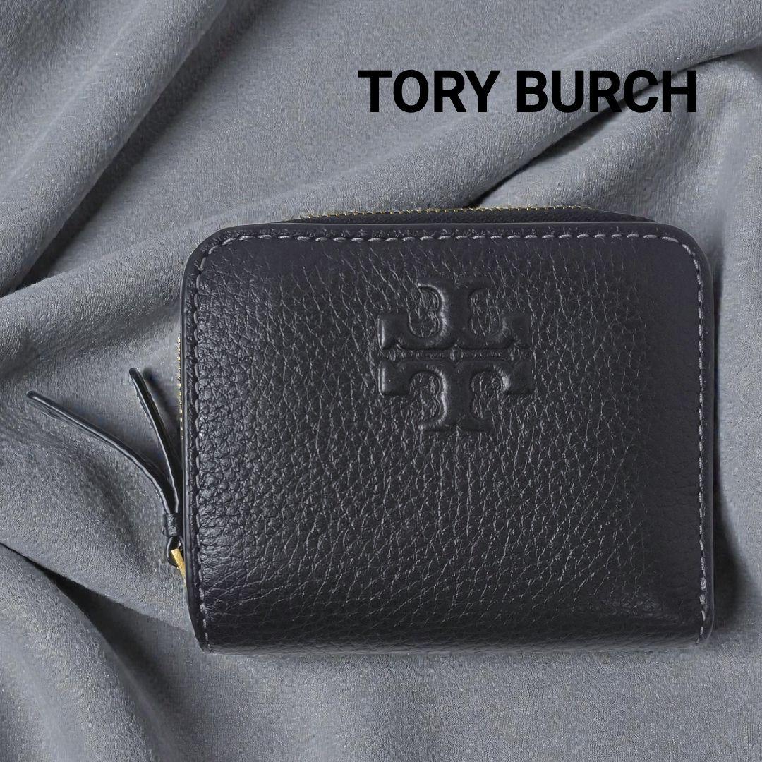 美品✨️　トリーバーチ　THEA　ティア　フルレザー　折り財布　黒