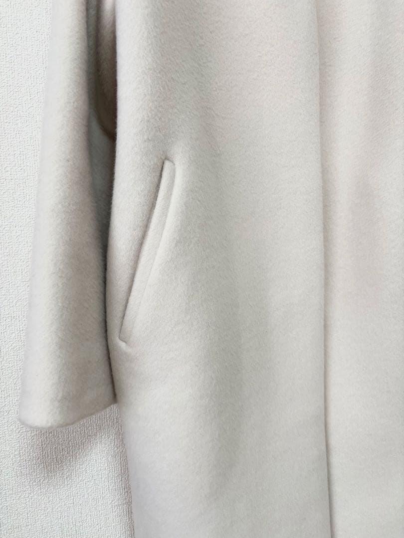 IENA ラムウールノーカラーコート #ナチュラル