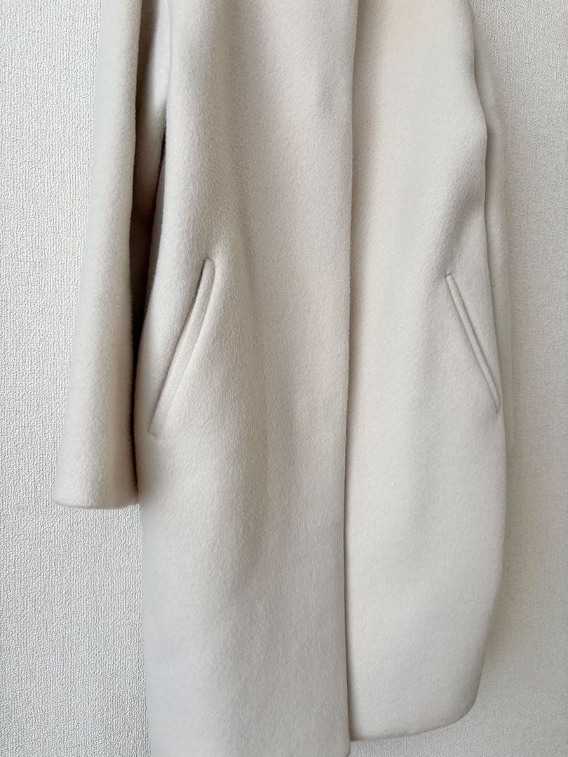 IENA ラムウールノーカラーコート #ナチュラル