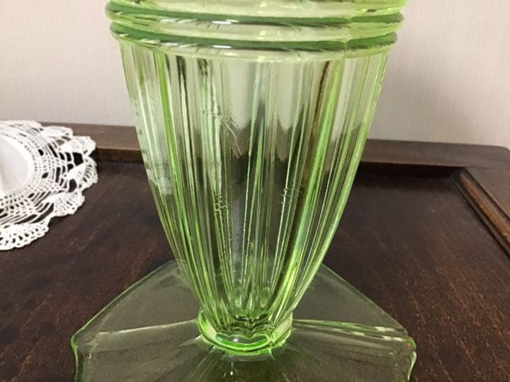 アンティーク　ウランガラス　花びん　オブジェ