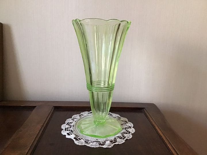 アンティーク　ウランガラス　花びん　オブジェ