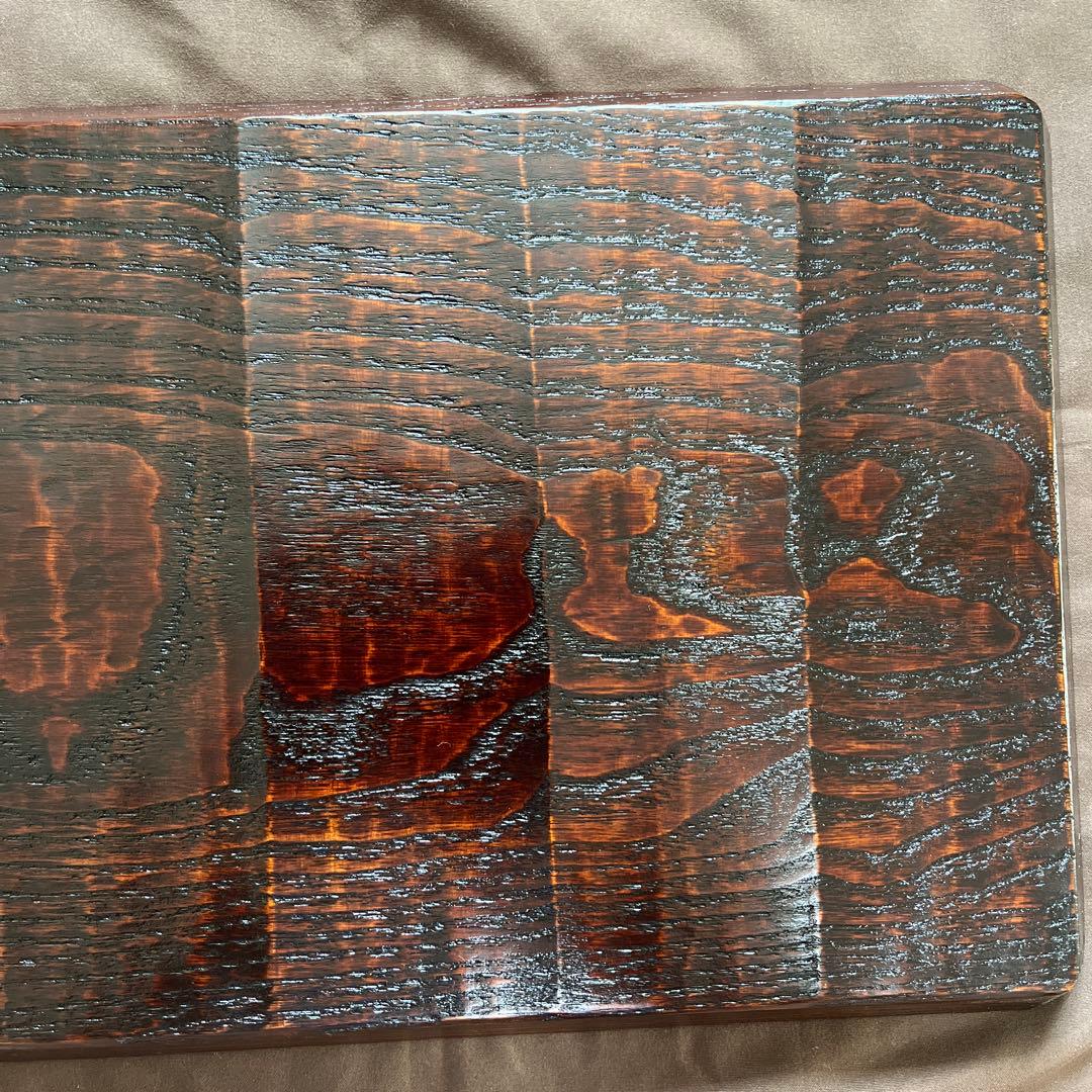 栗拭漆我谷盆　353mm×250mm×24mm　折敷　トレー　№9024