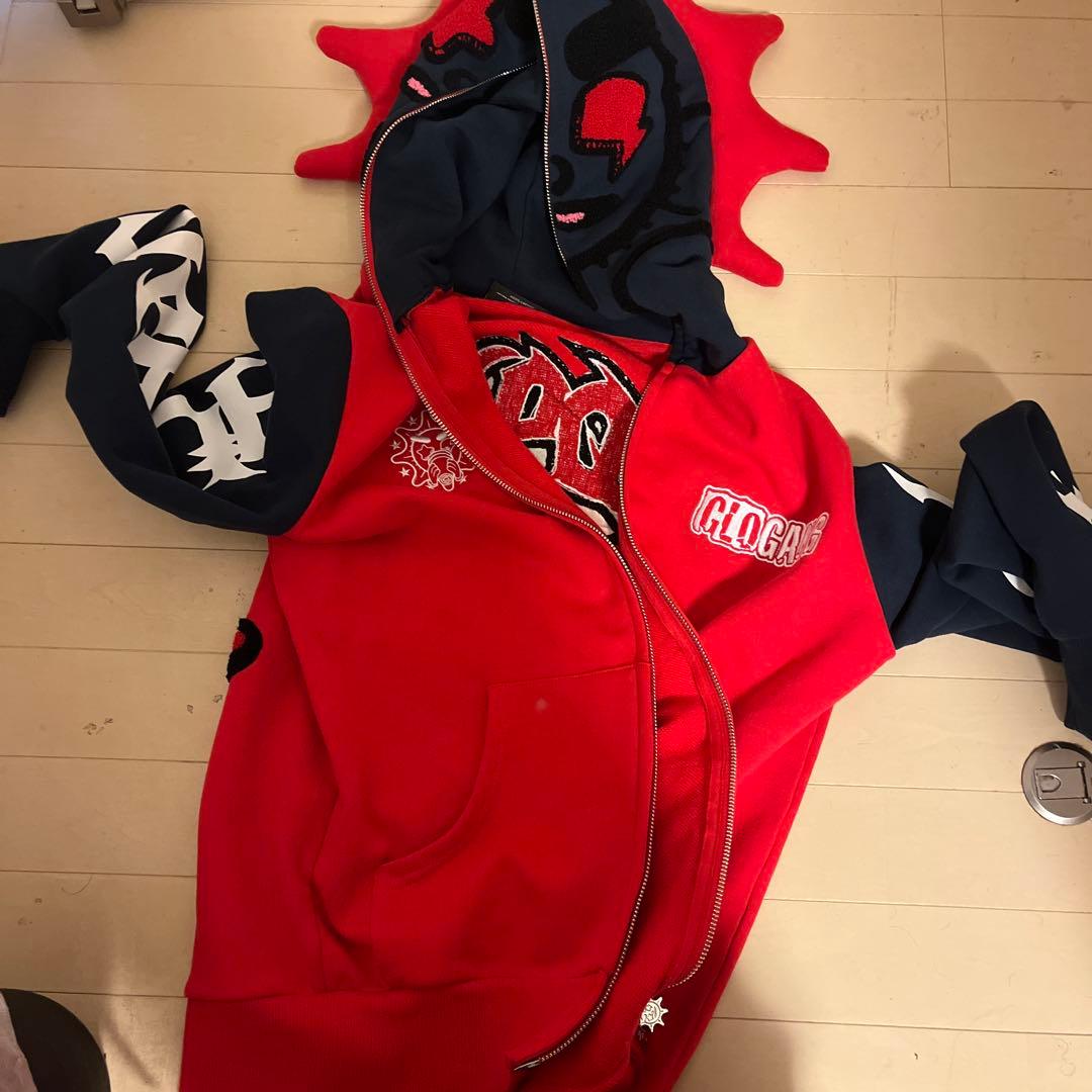 公式購入glo gangフード付きパーカー