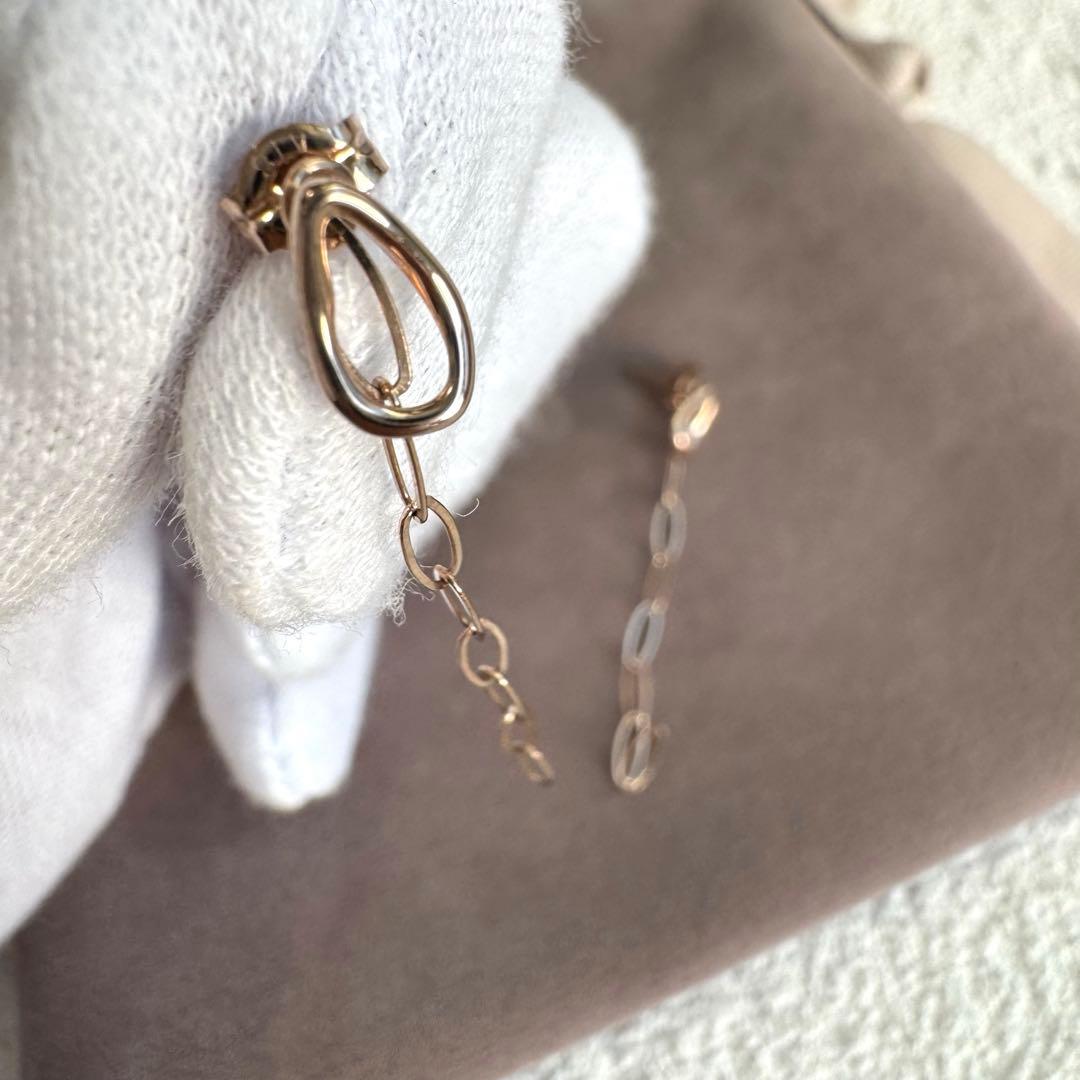 ete エテ ドロップ チェーン ピアス SV925 K18 ニッケルフリー