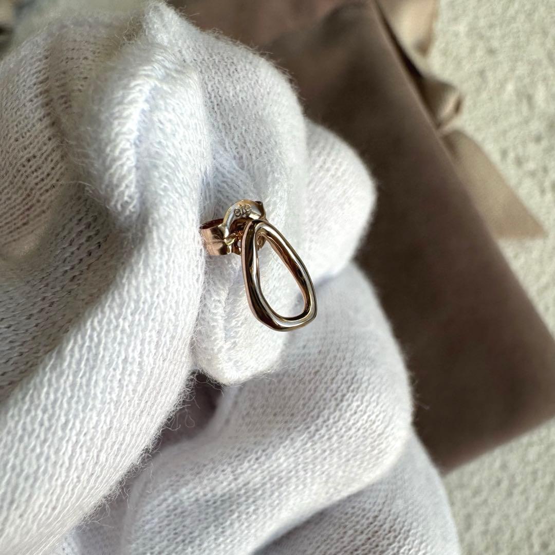 ete エテ ドロップ チェーン ピアス SV925 K18 ニッケルフリー