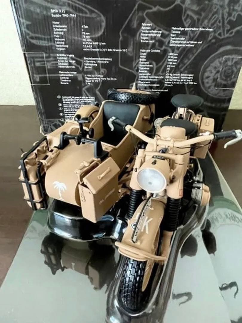 価格変更 1/10 シュコー BMW R75 サイドカー ドイツアフリカ軍団仕様