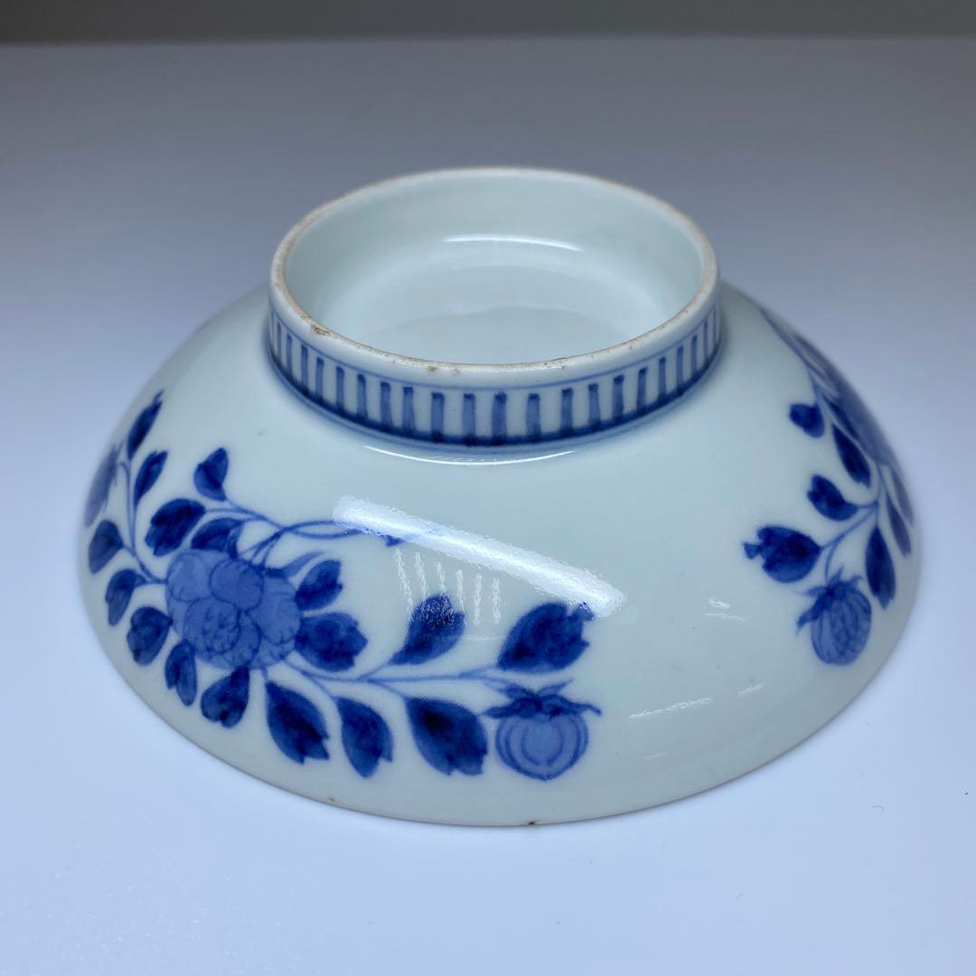 江戸中後期　極上手鍋島焼染付山水風景画皿　木箱付　本Y7-0331☆1Fタニト