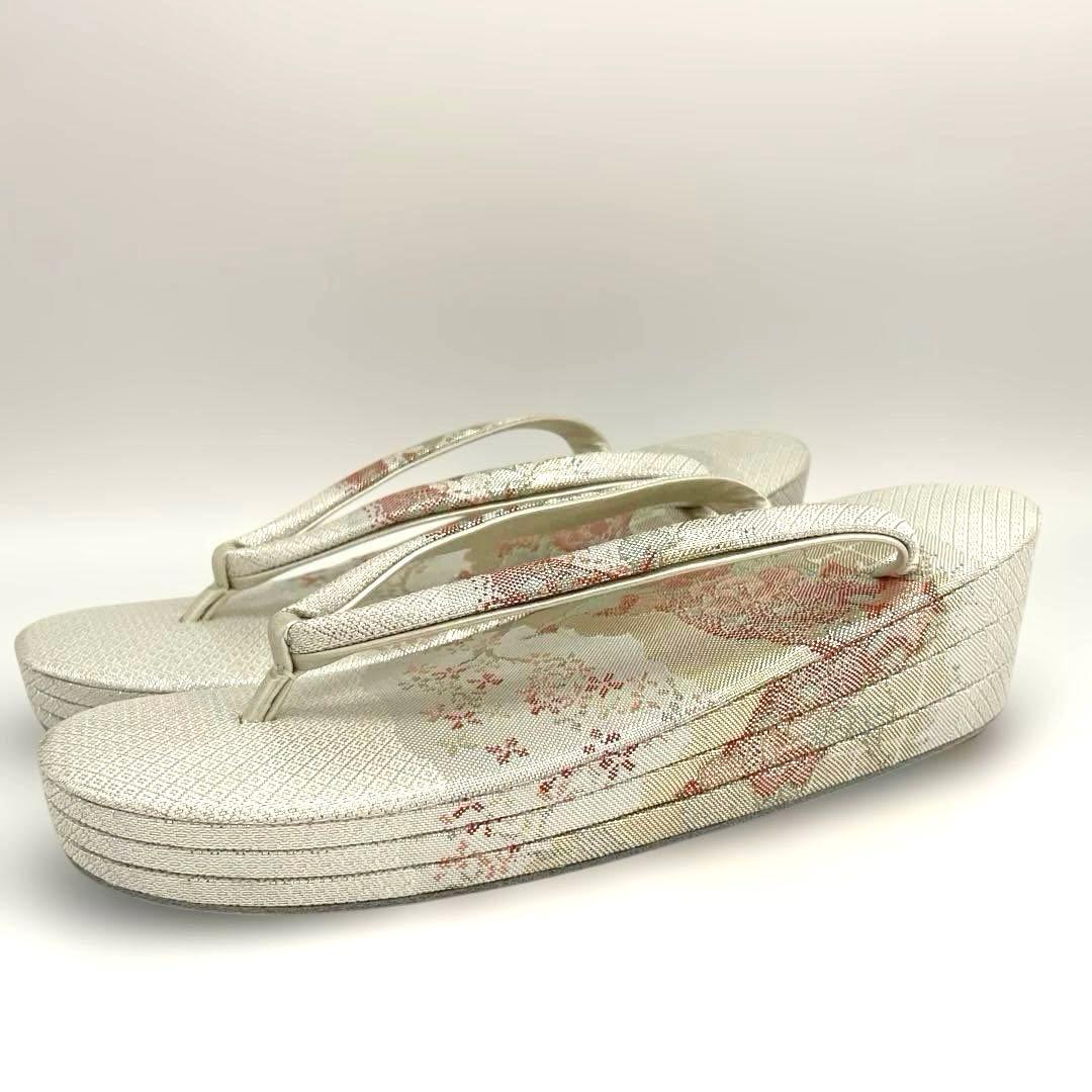 ■新品■厚底■帯地■草履バッグセット■ 高級佐賀織