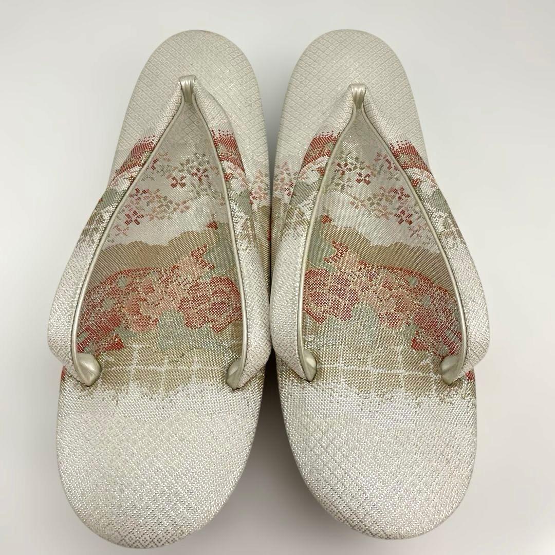 ■新品■厚底■帯地■草履バッグセット■ 高級佐賀織