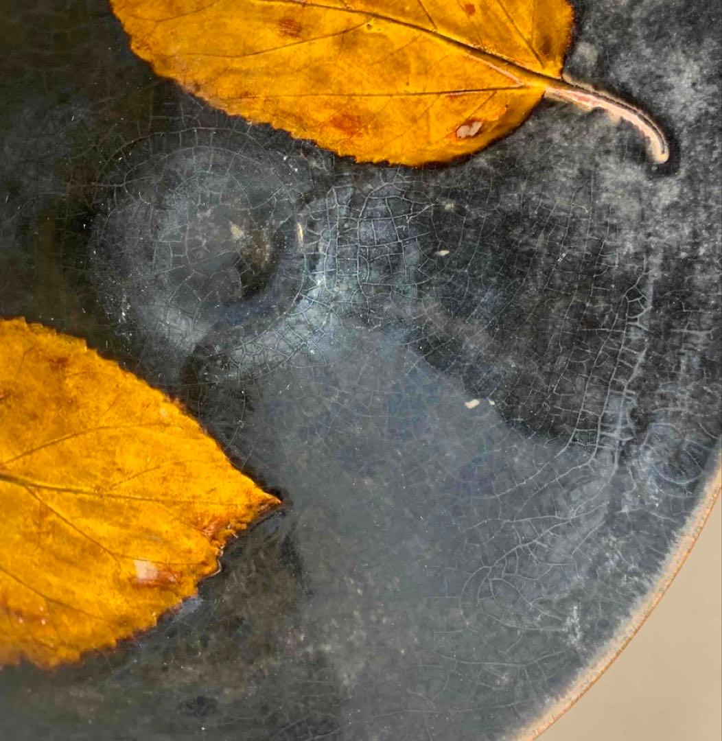 中国 木の葉平茶碗　f12230905