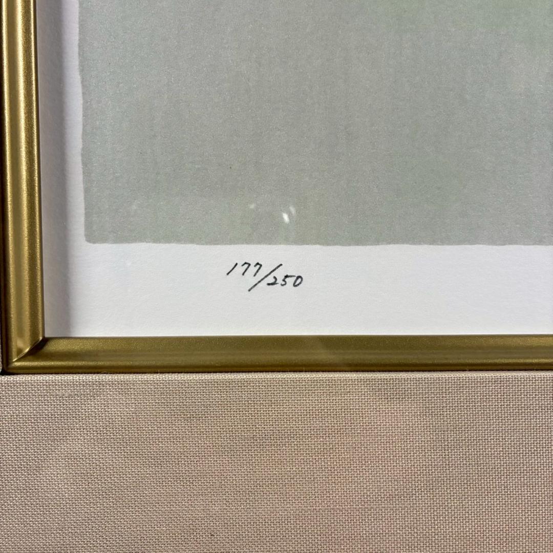 美品 上村淳之「尉鶲」シルクスクリーン 直筆サイン・落款・証明シール有 額縁入