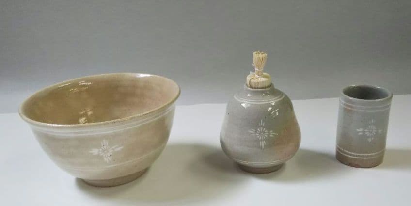 茶道具 茶箱用 茶碗 茶巾筒 振出 セット 御本 狂言袴 黒石窯 榊原勇一 新品