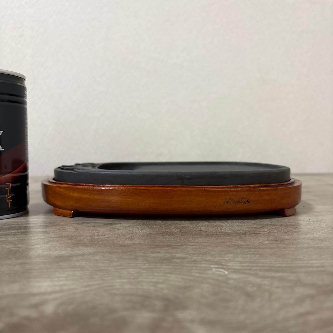 梅花坑　端渓硯　書道具　旧坑　鶯　梅