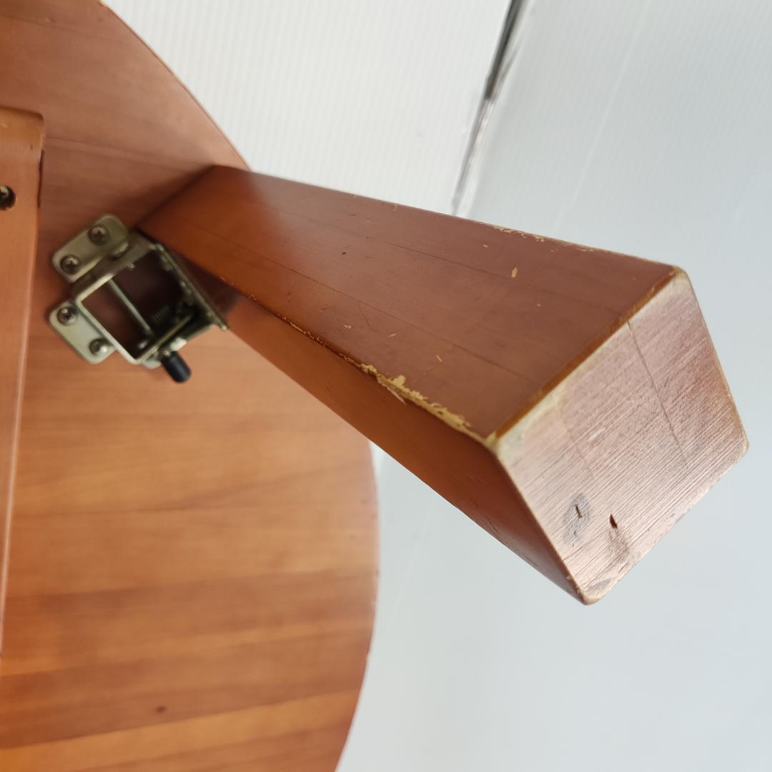 ちゃぶ台　レトロ　木製　円形座卓　茶色　小傷あり