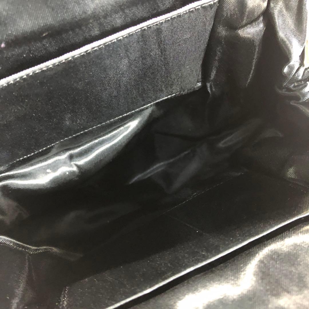 昭和ロマン　がま口　花柄刺繍 ビーズハンドバッグ 黒