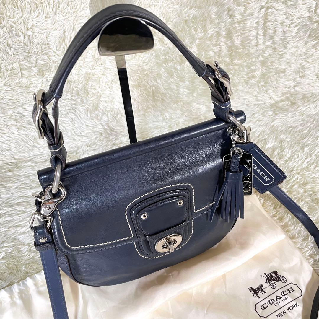 コーチ 2WAY ショルダーバッグ ニューウィリス 70アニバーサリー ネイビー