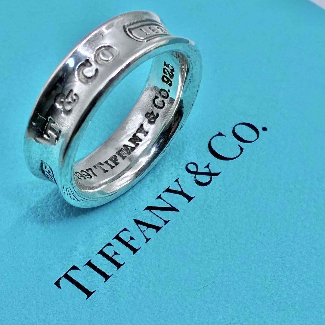 【美品】ティファニー 15.5号 ナローリング シルバー 大きめ 指輪　メンズ