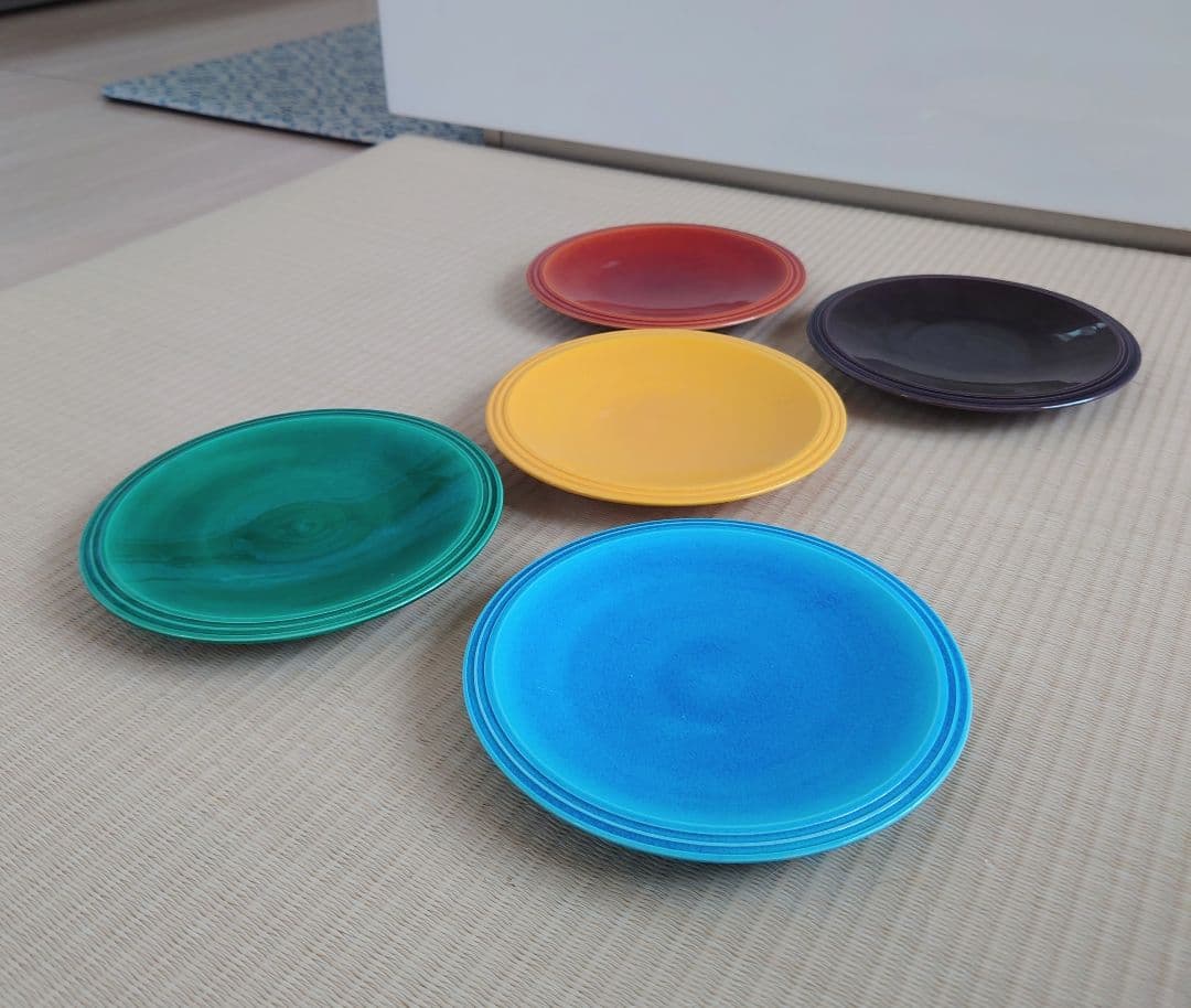 中村翠嵐　交趾五色　銘々皿　5枚