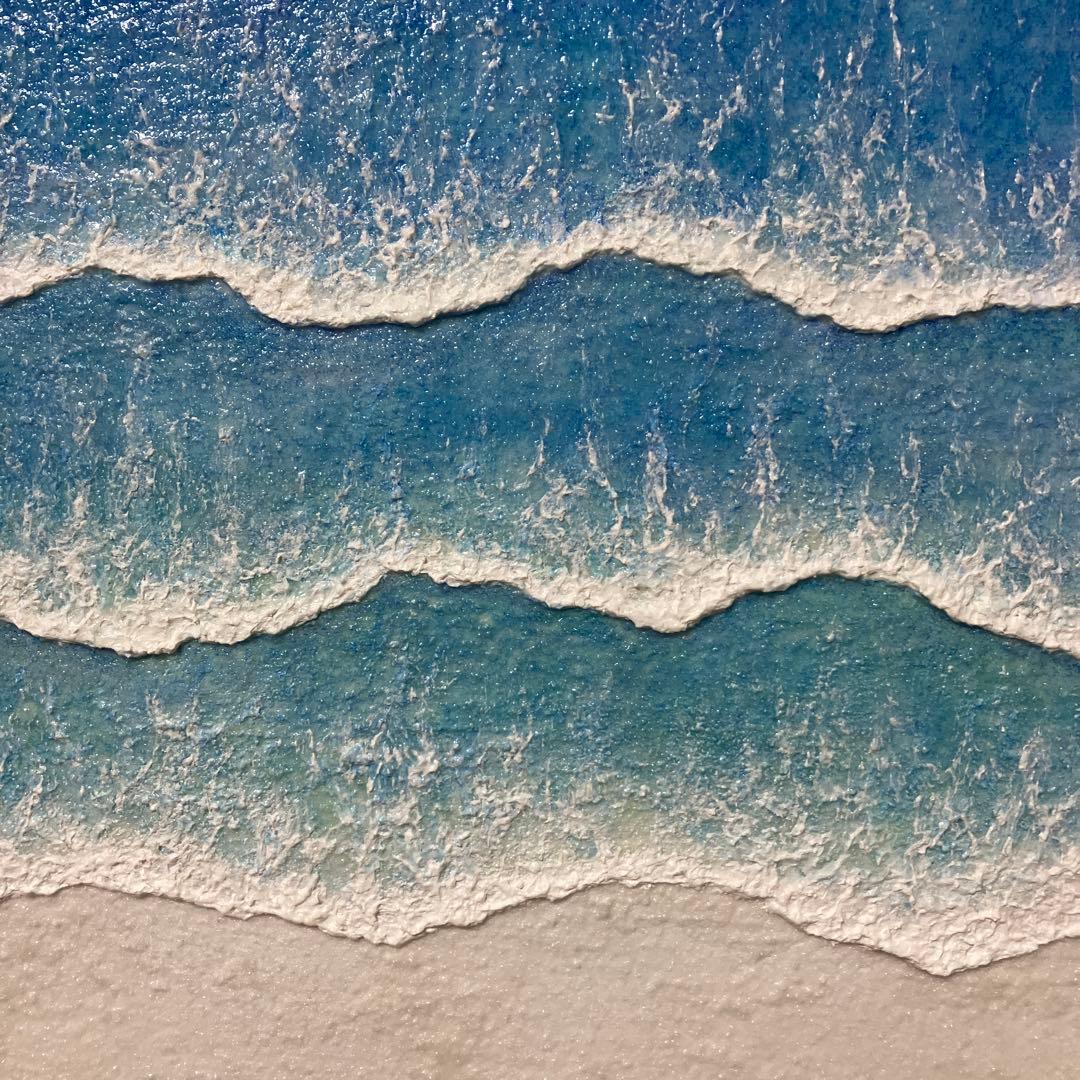 絵画　アクリル画　原画　海　癒し　風景画　テクスチャーアート　一点物　Ｓ.Ｉ